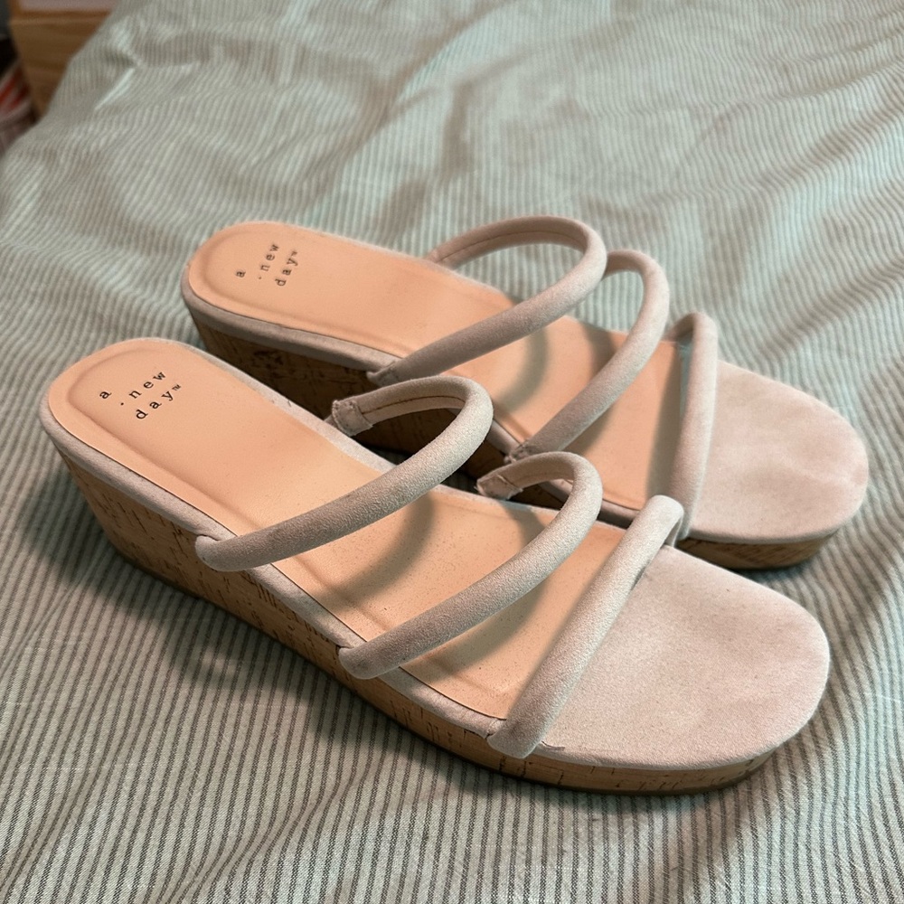 Host pick x2 🎉A New Day Women's Cream Wedge Sandals